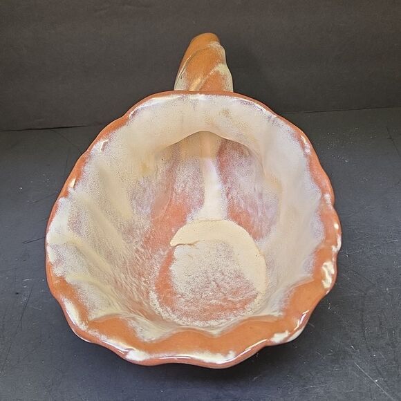 Vintage Frankoma 222 Pottery Prairie Green Cornucopia Horn of Plenty 12" Bowl - Picture 2 of 7